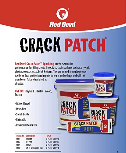 Red Devil 0805 Crack Patch Premium Acrylic Spackling, 5.5 Oz. Squeeze Tube, White - size: 5.5 Fl Oz, style: 1 - Pack