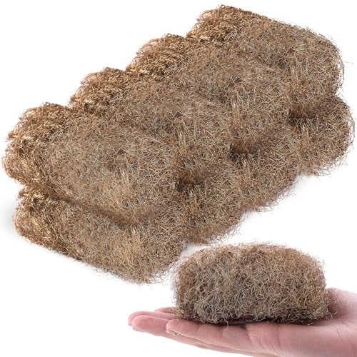Teenyyou 8 Pcs Brass Wool Pad, 0.05 to 0.075mm, 0.7 Ounce, Bronze Wool 0000