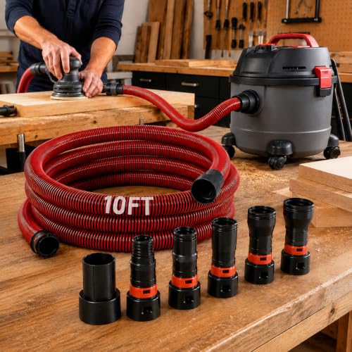KLABB 10 Feet Dust Collection Hose Kit for Shop Vacuums - size: 10FT