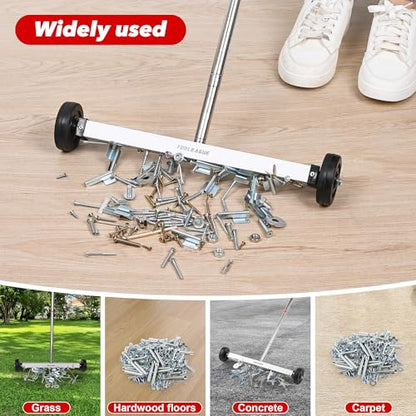 17" Rolling Magnetic Sweeper with Wheels,10LB, 3Pcs Magnet Sweeper Set - size: 17-inch（10LBS)