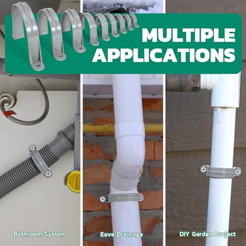 OURU 2.5 Inch PVC Pipe Straps, 2-Hole Plastic Conduit Clamp, 6PCS - size: 2.5"
