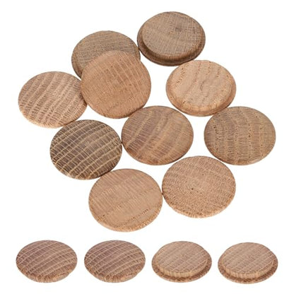 uxcell 20Pcs Wood Button Plugs, 30mm / 1.18" Hardwood Screw Hole Plug Mushroom Wooden Caps Buttons Oak Wood Plug for Furniture Woodworking Craft Decor (35mm x 30mm)