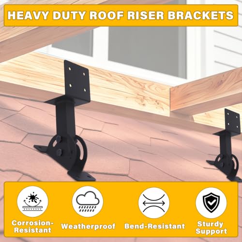 3 Pcs 4x4 Pergola Roof Riser Bracket Kit Heavy Duty Adjustable - size: 4x4-3