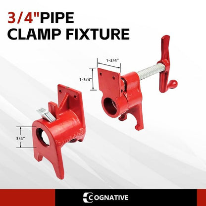 3/4” Pipe Clamp Sets 2-Pack with Stands - size: Pipe Clamp - High Base
