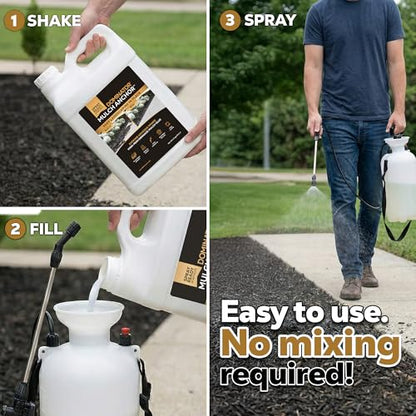 DOMINATOR Mulch Anchor 2.5 Gallons - Mulch Glue and Pea Gravel Stabilizer, Ready to Use Spray, Lasts up to 2 Years, Fast-Dry, Non-Toxic, Strong Mulch Glue for Landscapes - size: 2.5 Gallon, style: Mulch Glue