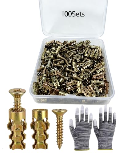 6×14mm Short Expansion Screw Set, 100Pcs Door Hinge Thread Repair Screws