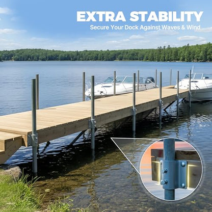 Dock Post Bracket Kit Stationary Dock Side Leg Pipe Holder, Heavy Duty Floating Dock Hardware Galvanize Boat Dock Accessories - style: 1pack