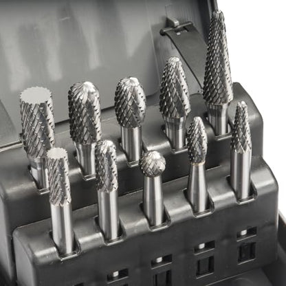 LU&MN Tungsten Carbide Burr Set, 1/4" Shank, 10 Pcs - style: 10PCS-SET