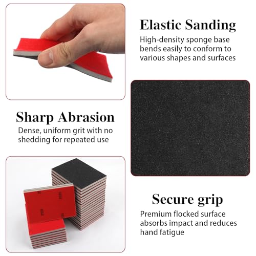 27 Pcs Sanding Sponge Block Pads, 320 Grit Fine Sandpaper Sand Paper - size: 320 Grits
