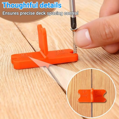 Deck Board Spacer Tool Set, 8 Pack red ABS Plastic Spacing Guides, Multiple Thicknesses 1/16 ，3/16，1/8、1/4 Inch, for Composite Decking Installation