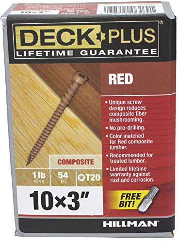 Deck Plus 48460 Redwood Star-Drive Composite Deck Screws (#10 x 3")