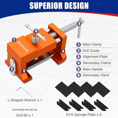 NYXOVA Woodworking Drill Clamps 4-Pack, Face Frame Alignment Tool - color: Orange