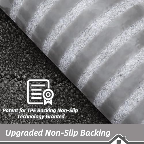 BEQHAUSE Non Slip Stair Treads for Wooden Steps 28" x 9", 4pcs, Charcoal - color: Charcoal - Geometric, size: 28 in X 9 in (4 Pieces)