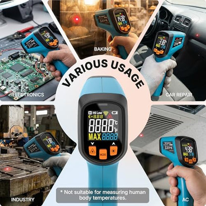 Tilswall Infrared Thermometer, Laser Temperature Gun -58°F~1112°F, Blue - color: Blue