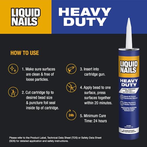 Liquid Nails 28 oz Heavy Duty Construction Adhesive - color: Tan, size: 28 Ounce, style: Heavy Duty