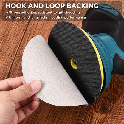 50Pcs Sanding Discs 8In 80Grit Hook and Loop Sandpapers Black - color: Black, size: 8 Inch(80 Grit)