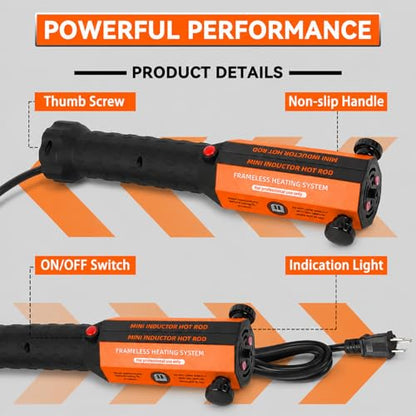 Induction Heater Bolt Removal, 1200W Induction Bolt Heater Tool with 8 Coils, Heat Stripped Bolt Remove for Rusted Nuts, Screws (Orange) - color: Orange