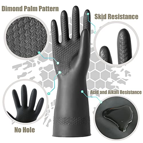 Chemical Resistant Latex Gloves, Cleaning Protective Safety Work - color: M/12.2''