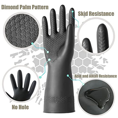Chemical Resistant Latex Gloves, Cleaning Protective Safety Work - color: M/12.2''