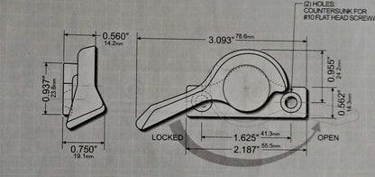 WRS 3.093" Right Hand Sweep Lock, White Bronze, Lock Only - color: 3.093" Right Hand - White Bronze