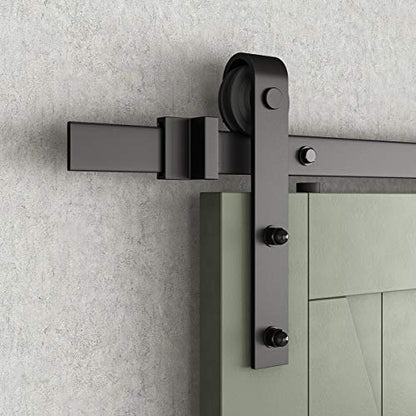SMARTSTANDARD Sliding Barn Door Hardware Hangers 2pcs (Black) (J Shape Hangers) - style: J
