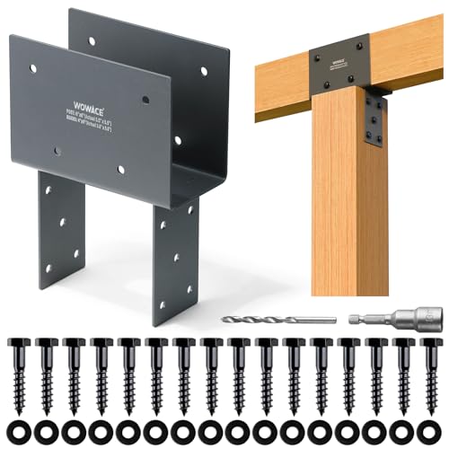 1pc 4x6 (Actual 3.5"x5.5") Post Cap Tie Bracket, Stainless Steel Wood Beam Support Bracket, for Gazebos, Patio Decks, and Porches Wood Post to Beam Support (Dark Ggray) - size: 4"x6"(Actual 3.5"x5.5")