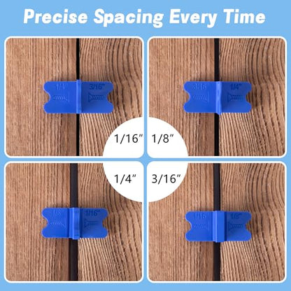 8 Pcs ABS Deck Spacer Tool, 4 Thicknesses Blue Deck Board Spacers - color: Blue-8