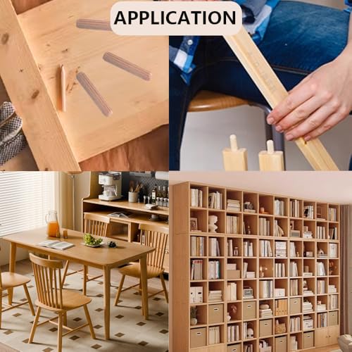 Fluted Wood Dowel Pins, 100Pcs Fluted Wood Dowels Rods 5/16inch , Hardwood Crafts Dowel Pegs,for Crafts, Furniture, DIY Manual (5/16 Inch - 100 Pcs) - size: 5/16 Inch - 100 Pcs