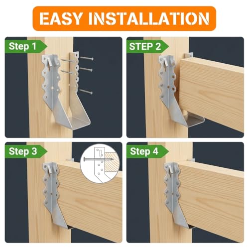 50 Pack 2x4 Joist Hangers, 18 Gauge Galvanized Face Mount - size: 2" x 4"