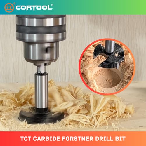 Forstner Drill Bit 3 Inch, Triple-Flute Carbide Tipped Forstner Bit for Hard Wood, Soft Wood, Veneered Plywood, Plastic, Drilling Hole Saw Woodworking Hinge Cutter Tool - style: 3 Inch
