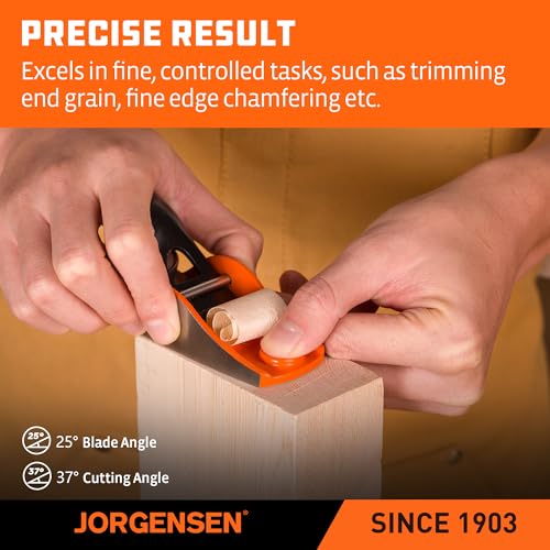 JORGENSEN No.102 Wood Planer, Low Angle Block Plane for Woodworking