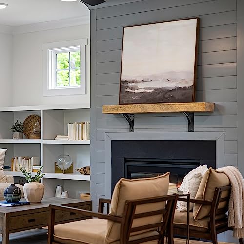 Heavy Duty Shelf Brackets，max Load 900 LBS,Premium Alloy Metal Mantel Brackets , (Set of 2) Fireplace Mantel Brackets - Countertop Support Brackets (Matte Black, 16 inch x 12 inch) - size: 16 inch x 12 inch