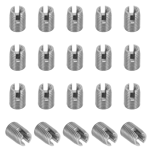 PATIKIL Self-Tapping Threaded Inserts, 20 Pcs M2.5 x M4.5 x 6mm 303 Stainless Steel Thread Adapter Reducer Slotted Screw Repair Inserts Nuts Sleeve - size: M2.5 x M4.5 x 6mm