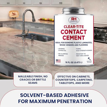 Clear-Tite Contact Cement 16 oz - Adhesive Glue for Laminate & Wood - size: 16 oz