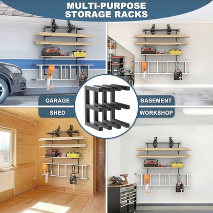 Ultrawall Lumber Storage Rack, Wall Mount Wood Storage Racks - color: Black