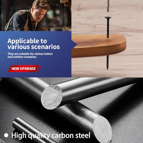 #14 x 7 Inch Outdoor Structural Wood Deck Screws (32Pcs/2lb), Carbon Steel, Black, Flat Head, Rust Resistant Epoxy Coated, T30 Star Bit - color: Black, size: #14 x 7"