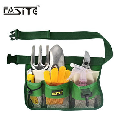 Gardening Tool Waist Bag Belt, Waterproof Garden Tool Apron with 7-Pocket Hanging Pouch for Men&Women, Adjustable, Green - color: Green