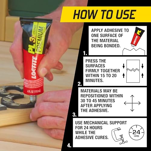 Loctite PL Premium Polyurethane Construction Adhesive, 4 fl oz Squeeze Tube, 6 Pack - size: 4 fl oz (Pack of 6)