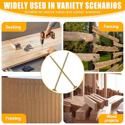 #14 x 6 Inch Wood Screws, 300 Pack Structural lag Screws for Decks