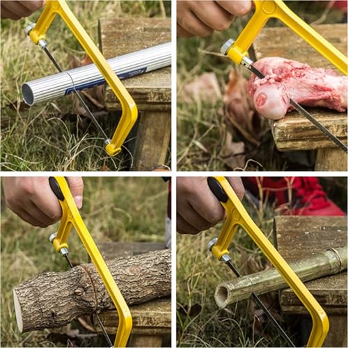 Hanpex 6 in. Mini Hacksaw Set - 150mm Extra Fine Cut Hack Saw Sets and 3pcs Extra Bi-Metal Blades for Wood and Metal - style: Hacksaw set and 3pc Blades