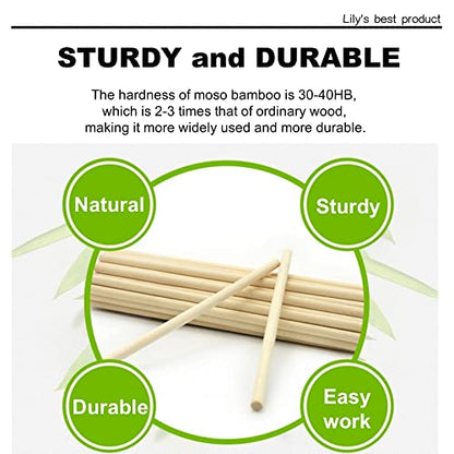 HOPELF 200PCS Wooden Dowel Rods - 1/8 x 6 Inch Bamboo Sticks - for Crafts, Cake Dowels and DIYers - size: 1/8" x 6"