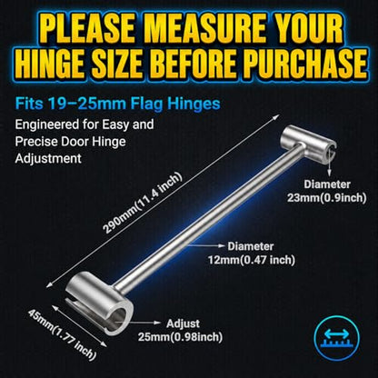 Hinges Gap Adjusting Wrench, Door Hinge Repair Tool, Upgraded Steel Double-ended Door Hinge Repair Wrench, Heavy-duty Door Hinge Adjustment Tool for Standard Round Bolts (0.748-0.99in) - size: 0.748-0.99in (1-pack)