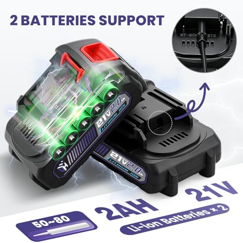 VISHIGH Cordless Caulking Gun Brushless, w/ 2 Batteries for 10oz/300ml