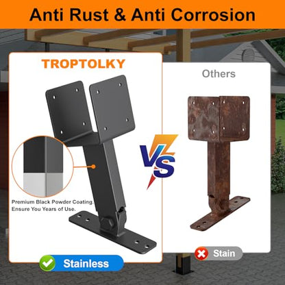 4x4 Heavy Duty Roof Riser Brackets Kit, 3PCS Adjustable Pergola Brackets - color: C, size: 3pcs