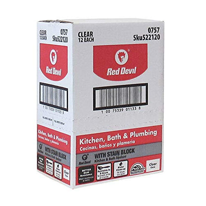 Red Devil 0757 Kitchen & Bath Stain Block Sealant, 12-Pack, Clear, 12 Pack - color: Clear, size: 12 Pack, style: 10.1 oz.