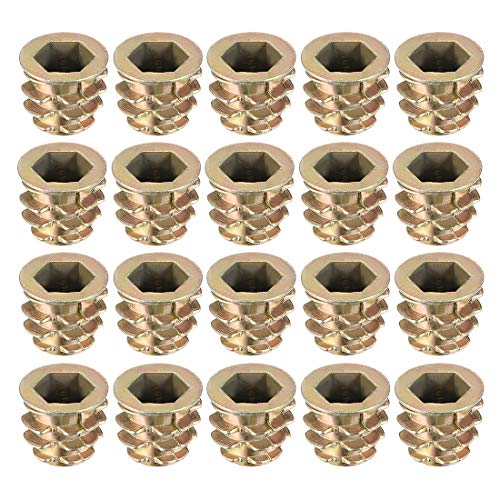 uxcell Furniture Threaded Insert Nuts Zinc Alloy M8 Internal Threads 12mm Length 20pcs - size: M8x12mm