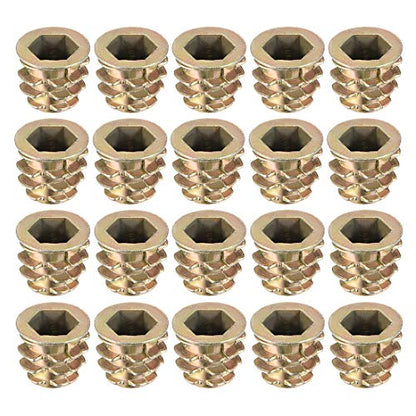 uxcell Furniture Threaded Insert Nuts Zinc Alloy M8 Internal Threads 12mm Length 20pcs - size: M8x12mm