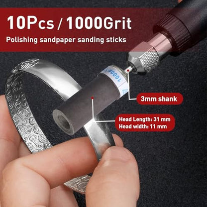 Sanding Sticks,600 Grit 10PCS Sanding Drums for Dremel Rotary Tool - style: 1000 Grit 10 Pcs