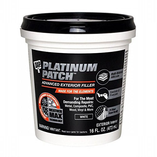 DAP Weatherproof Patching Compound, White, 16 Oz (7079818740) (Pack of 4) - size: 16 fl oz (Pack of 4)