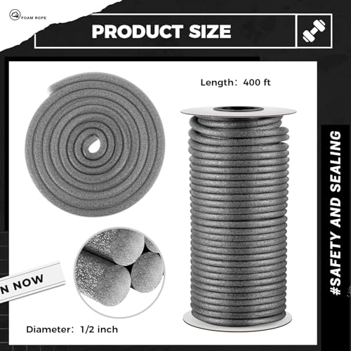 MotiMind Foam Backer Rod for Gap, 1/2 Inch X 400 ft, Gray, 1 Roll - color: Gray, size: 1/2 Inch X 400 ft